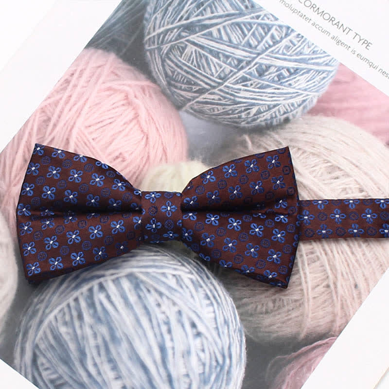 Men's Vintage Style Floral Striped Bow Tie