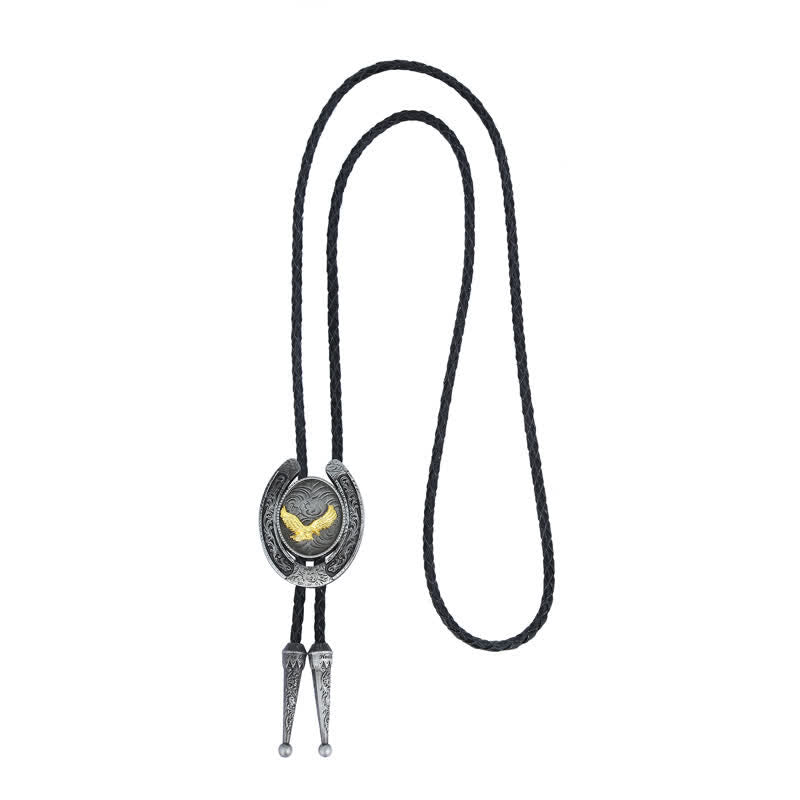 Delicate Animal Two Tone Horseshoe Shape Bolo Tie