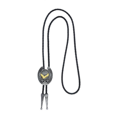 Delicate Animal Two Tone Horseshoe Shape Bolo Tie