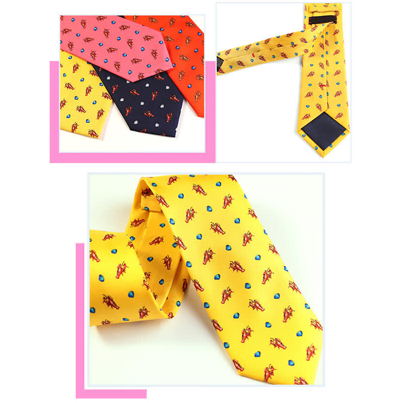 Men's Dancing Animal Motifs Pure Silk Necktie