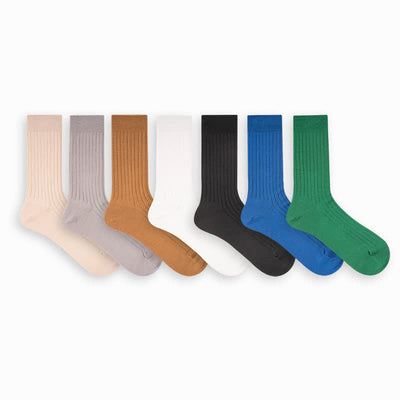 Men's Simple Solid Color Business Cotton Socks