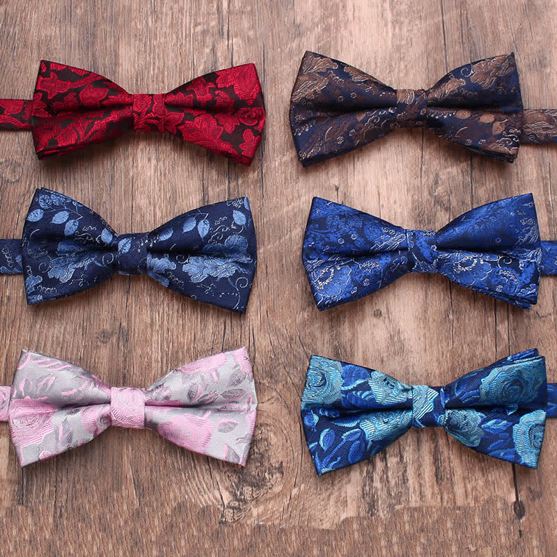 Men's Vintage Style Floral Striped Bow Tie