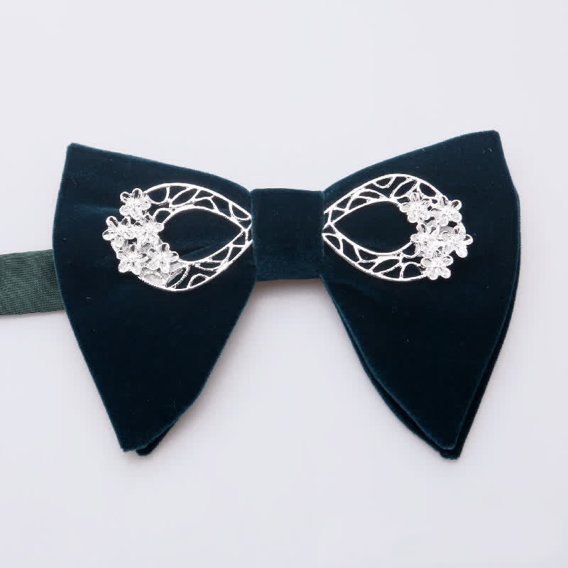 Men's Gold Pearl Velvet Oversized Pointed Bow Tie