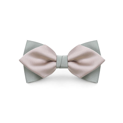 Men's Pale Color Double Layered Wedding Bow Tie