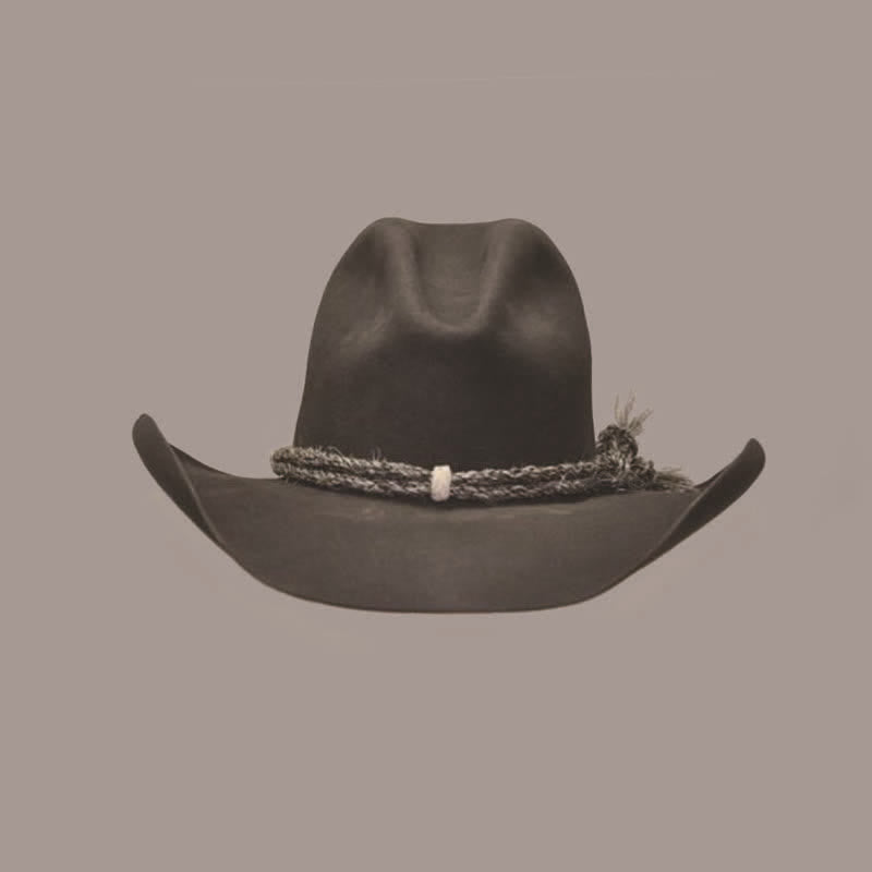 Fedora Woven Brim Western Wool Cowboy Hat