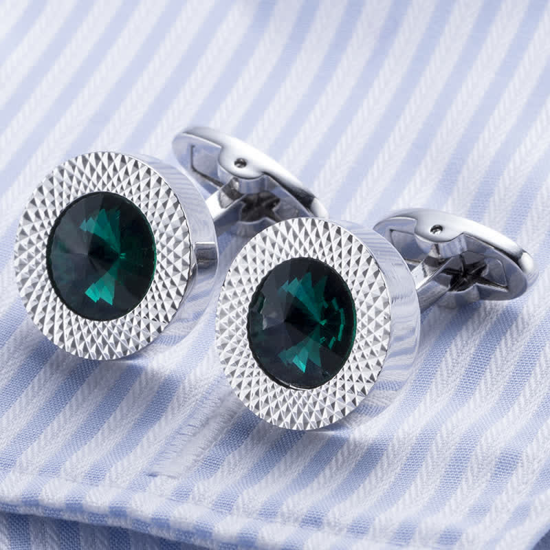 Men's Alluring Gemstone Crystal Cufflinks