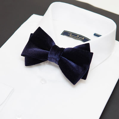 Men's Luxurious Double Layers Velvet Bow Tie
