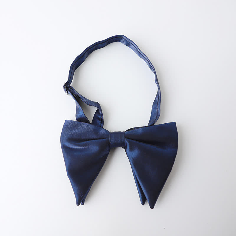 Men's Navy Blue Plain Color Bow Tie