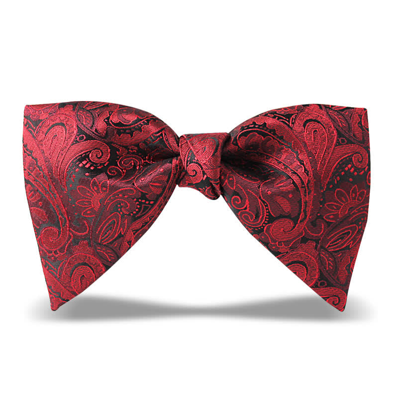 Men's Elegant British Style Burgundy Paisley Bow Tie