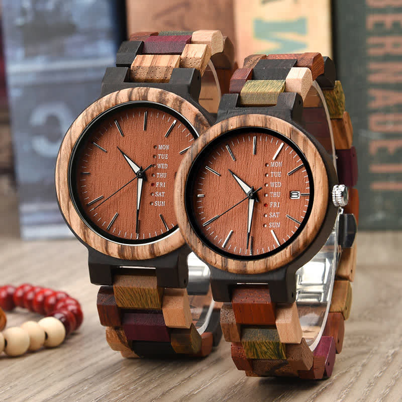 Men's Vintage Different Wood Wooden Watch