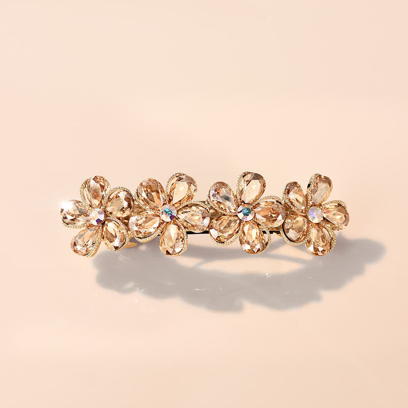 Women's Cute Crystal Flower Horizontal Hair Clip