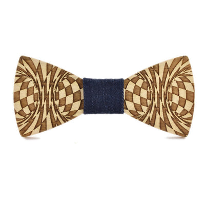 Men's Creative Dizzy Engraving Pattern Wooden Bow Tie