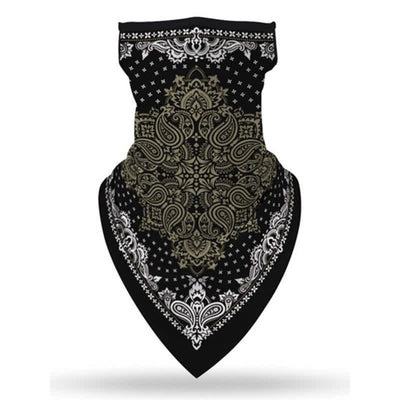 Black Printing Elastic Ear Loops Face Mask Bandana