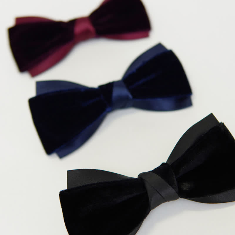 Men's Two-Tone Velvet Double Layer Bow Tie