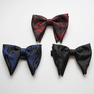 Men's Abstract Floral Oversized Pointed Bow Tie