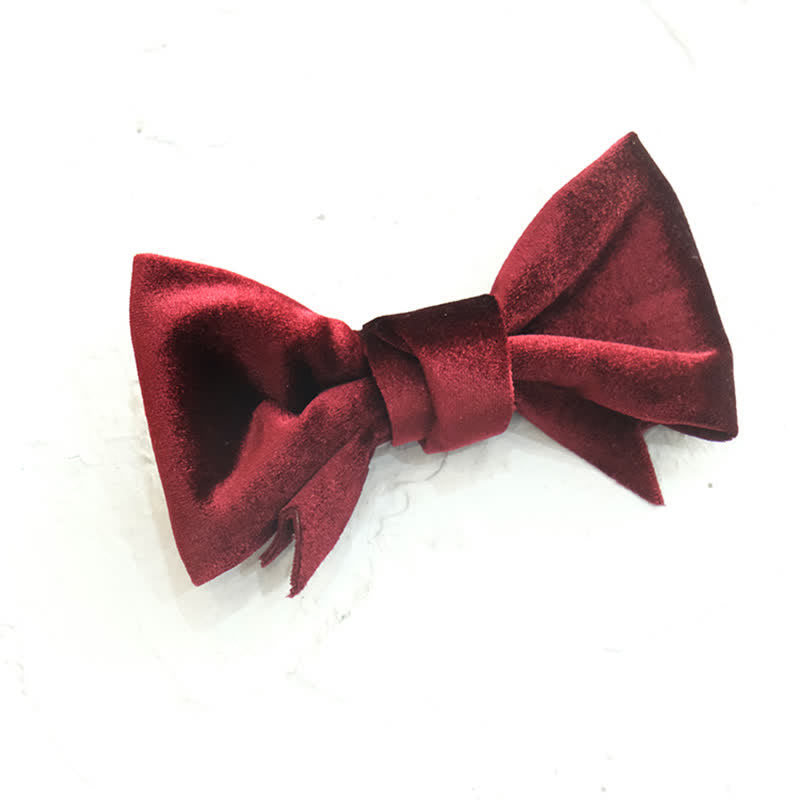 Men's Unique Bow Knot Shape Velvet Bow Tie