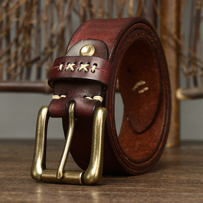 Men's Vintage Fancy Carving Leather Belt