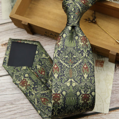 Men's Retro Timeless Floral Printed Bloom Necktie