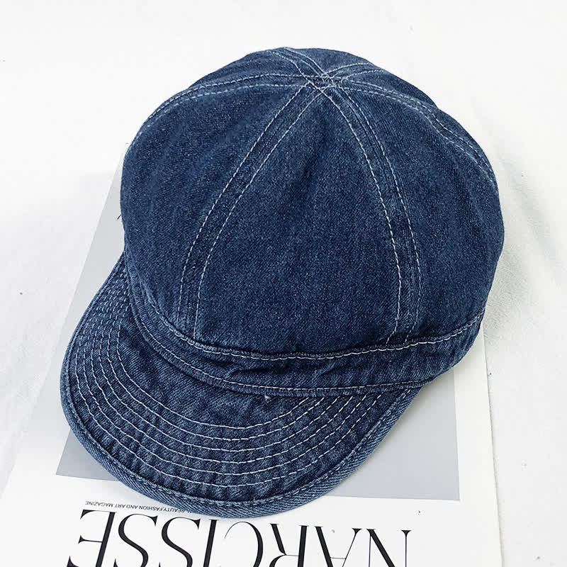 Casual Denim Cotton White Stitching Baseball Cap