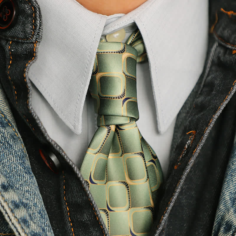 Men's Vintage Street Style Geometric Motif Necktie