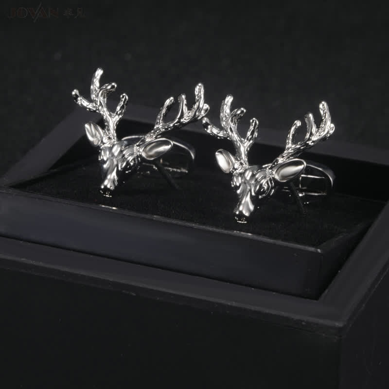 Men's Stylish Deer Head Animal Cufflinks