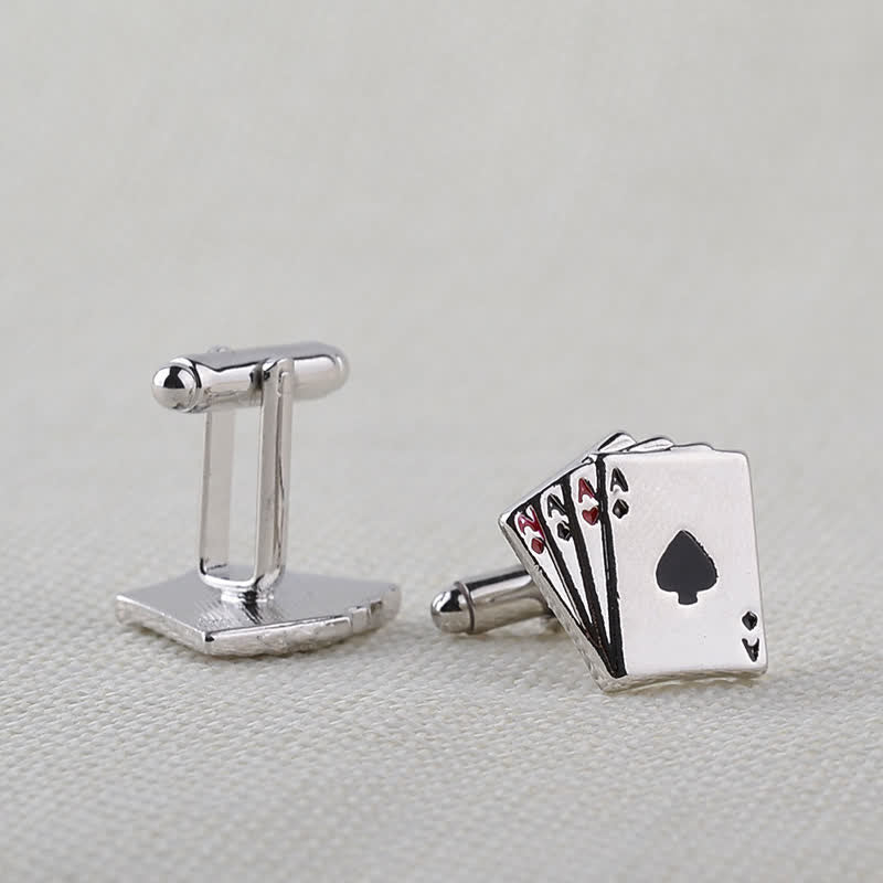 Men's Poker Gambling Ace Of Cards Cufflinks