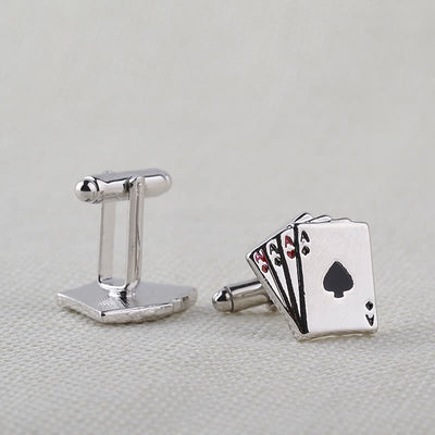 Men's Poker Gambling Ace Of Cards Cufflinks