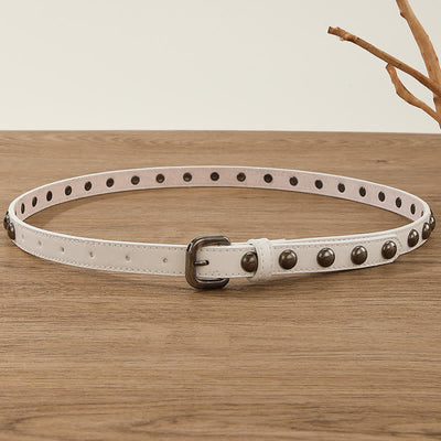 Women's Punk Rock Round Studded Leather Belt