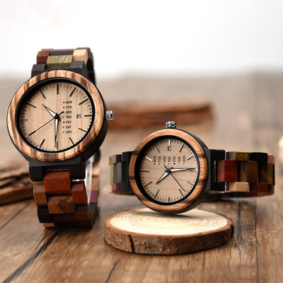 Men's Vintage Different Wood Wooden Watch