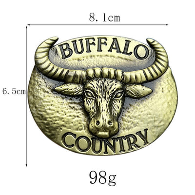 Men's DIY Buffalo Country Buckle Leather Belt