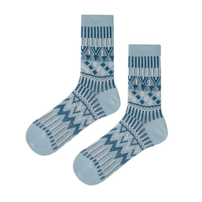 Colored Tribal-Like Pattern Cotton Socks