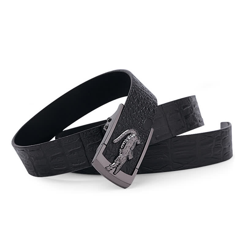 Men's Business Unique Crocodile Automatic Buckle Leather Belt