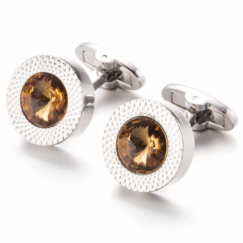 Men's Alluring Gemstone Crystal Cufflinks