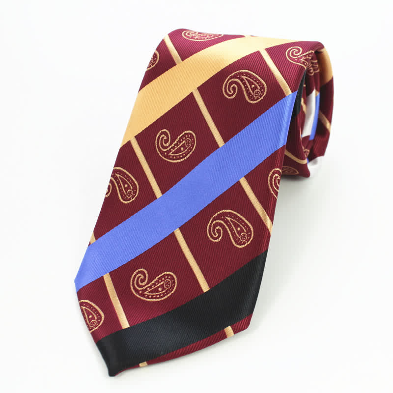 3Pcs Men's Striped Paisley Mixed Pattern Necktie Set