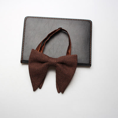 Men's Weave Linen Cotton Oversized Pointed Bow Tie