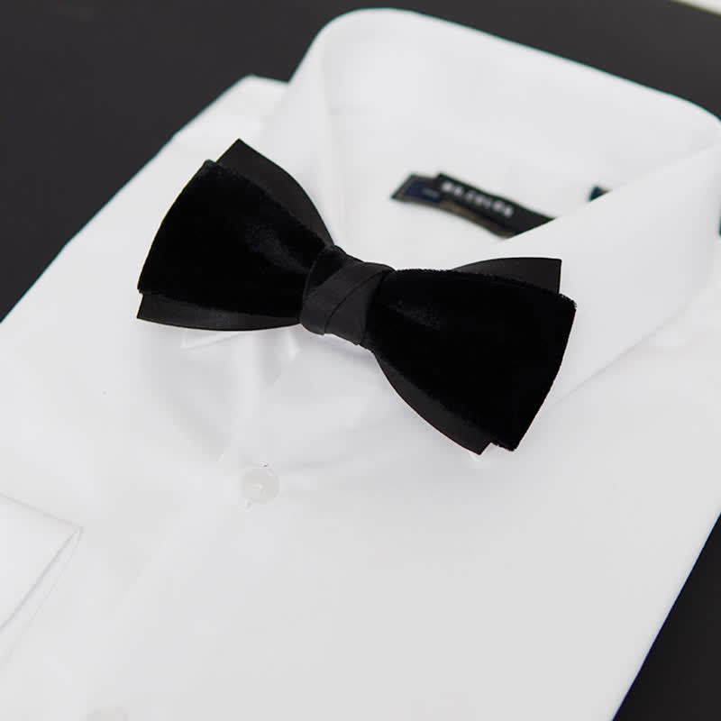 Men's Two-Tone Velvet Double Layer Bow Tie