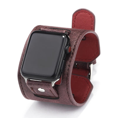 Vintage Leather Cuff Smart Watch Band