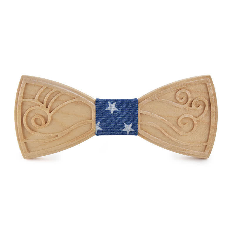 Men's Novelty Music Engraving Wooden Bow Tie