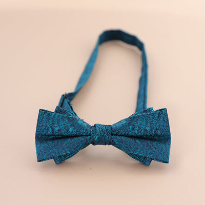 Men's Glitter Rhinestone Double Layer Pointy Bow Tie