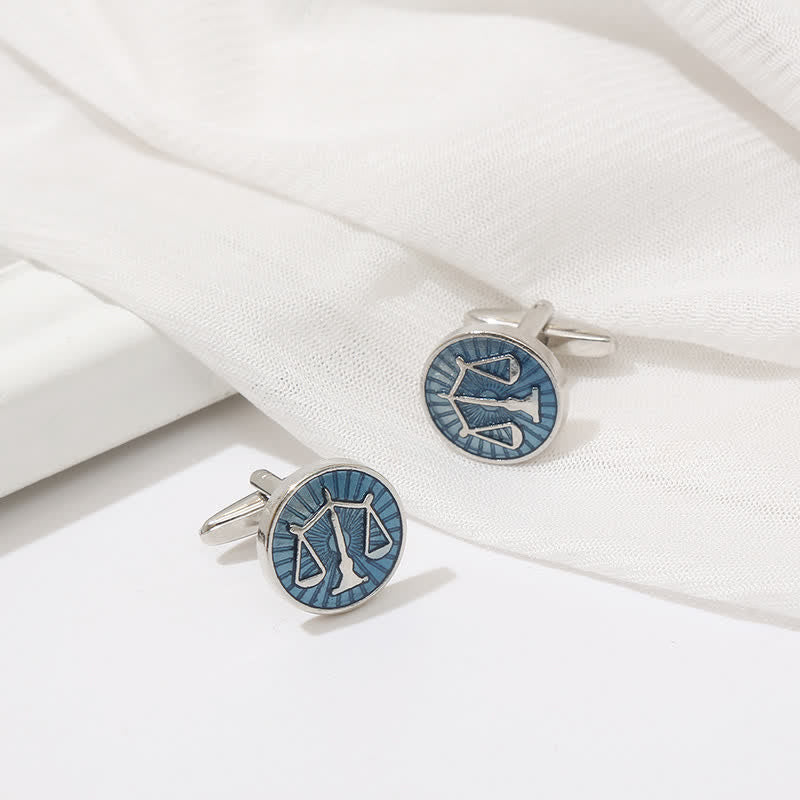 Men's Exquisite Law Scales Pattern Enamel Cufflinks