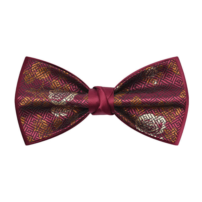 Men's Charming Blossom Checked Pattern Bow Tie