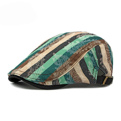 Four Seasons PaIsley Striped Flat Beret Hat