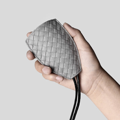 Modern Weave Pull-out Leather Car Key Case
