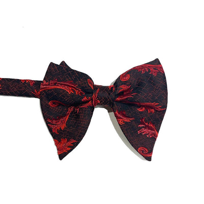 Men's Classical Floral Jacquard Oversized Pointed Bow Tie