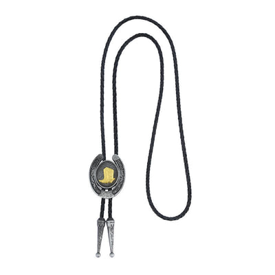 Delicate Animal Two Tone Horseshoe Shape Bolo Tie