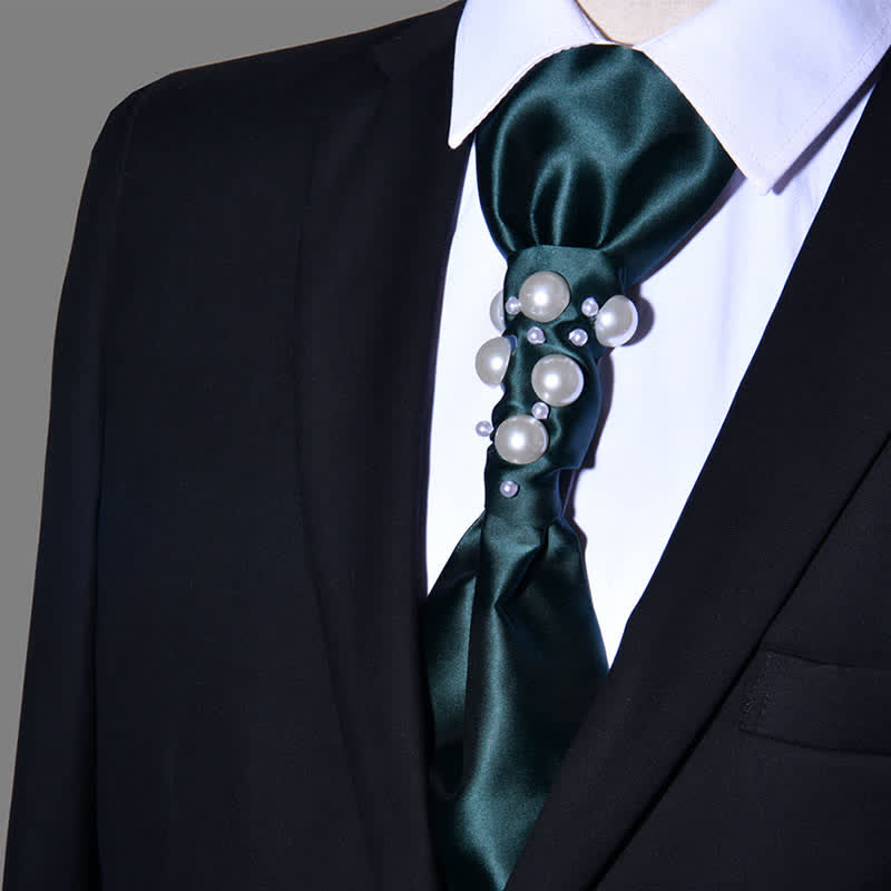 Men's Vintage Look Pearls Wedding Necktie