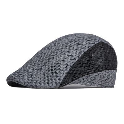 Hollow Out Mesh Summer Black White Flat Beret Hat