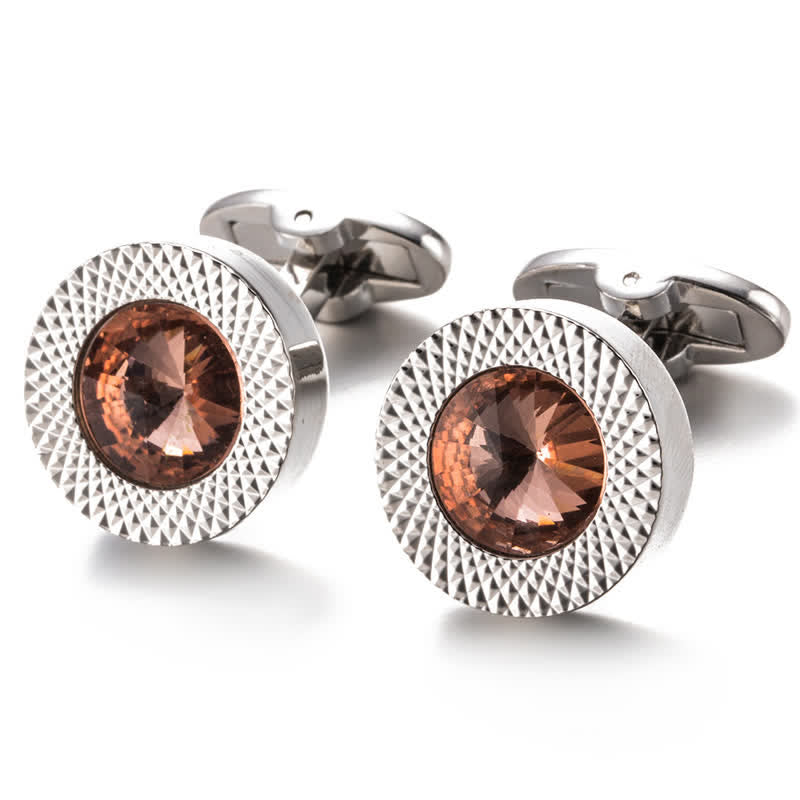 Men's Alluring Gemstone Crystal Cufflinks