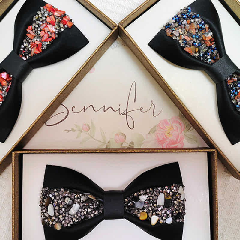 Men's Bling Sparkle Rhinestone Banquet Bow Tie