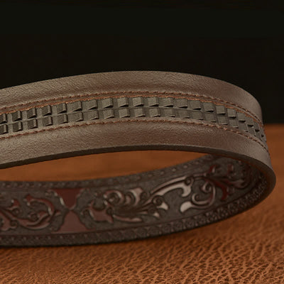 Men's Classical Sheep Head Buckle Leather Belt